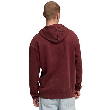 Ess Elevated Wash Hoodie Erkek Bordo Günlük Stil Sweatshirt 68804996