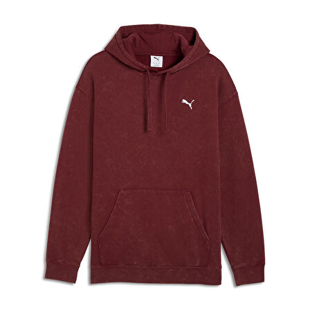 Ess Elevated Wash Hoodie Erkek Bordo Günlük Stil Sweatshirt 68804996