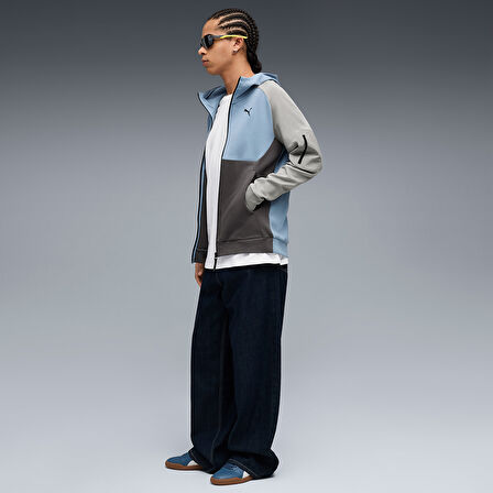 Tech Full-Zip Hoodie Erkek Mavi Günlük Stil Sweatshirt 68804534