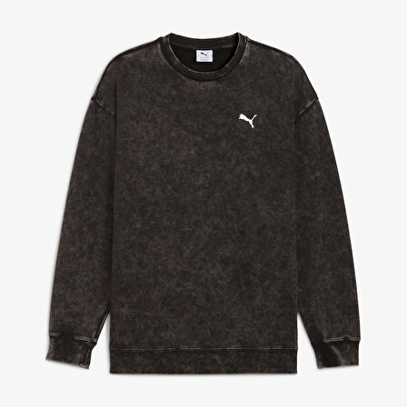 Puma Ess Elevated Wash Crew Erkek Siyah Sweatshirt