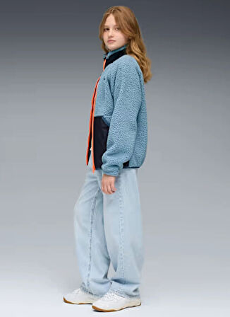 Puma Düz Mavi Erkek Çocuk Polar Üst 68840534-Hybrid Sherpa Jacket Cool