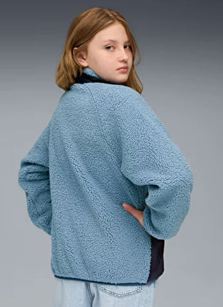 Puma Düz Mavi Erkek Çocuk Polar Üst 68840534-Hybrid Sherpa Jacket Cool