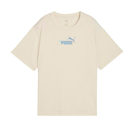 688077-87 Puma Ess Nature 2.0 Relaxed Tee Kadın T-Shirt Krem