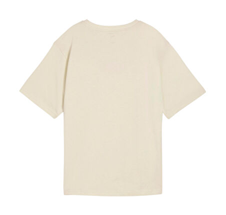 688077-87 Puma Ess Nature 2.0 Relaxed Tee Kadın T-Shirt Krem