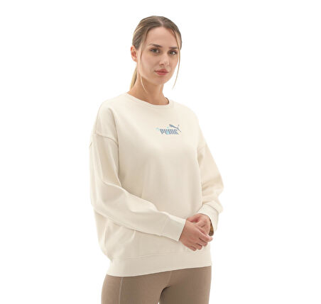 688078-87 Puma Ess Nature 2.0  Crew Kadın Sweatshirt Bej