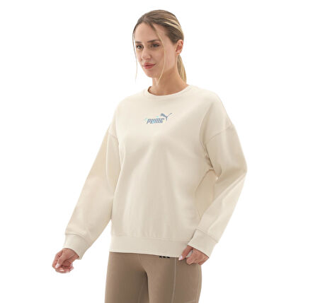 688078-87 Puma Ess Nature 2.0  Crew Kadın Sweatshirt Bej
