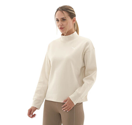 688152-87 Puma Her Relaxed Crew Fl Kadın Sweatshirt Bej