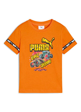 Puma Düz Turuncu Erkek Çocuk T-Shirt 63239526-PUMA X HOT WHEELS Graphic
