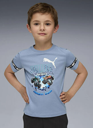 Puma Düz Mavi Erkek Çocuk T-Shirt 63239534-PUMA X HOT WHEELS Graphic