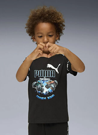 Puma Düz Siyah Erkek Çocuk T-Shirt 63239501-PUMA X HOT WHEELS Graphic