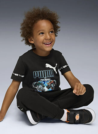 Puma Düz Siyah Erkek Çocuk T-Shirt 63239501-PUMA X HOT WHEELS Graphic