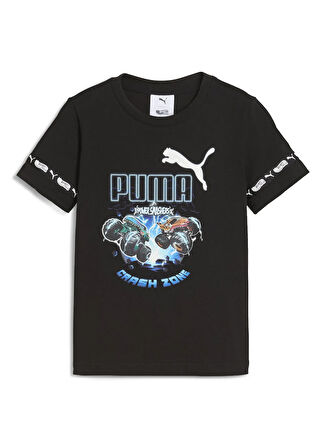 Puma Düz Siyah Erkek Çocuk T-Shirt 63239501-PUMA X HOT WHEELS Graphic