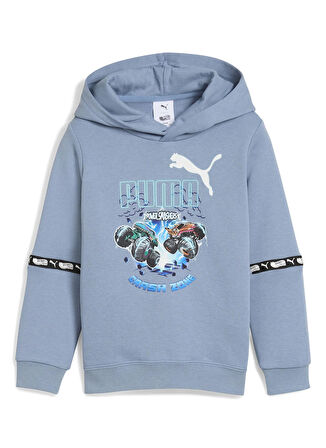 Puma Baskılı Erkek Çocuk Mavi Sweatshırt 63239634-PUMA X HOT WHEELS Graphic