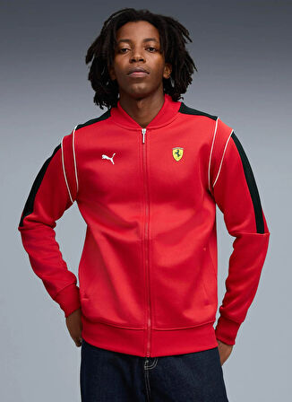 Puma 63276402 Ferrari MT7 Track Jacket R Kırmızı Regular Fit Düz Erkek Zip Ceket