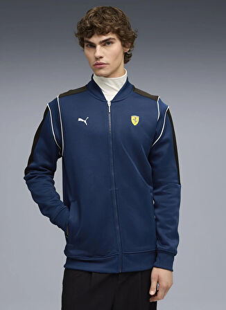 Puma 63276405 Ferrari MT7 Track Jacket P Mavi Regular Fit Düz Erkek Zip Ceket