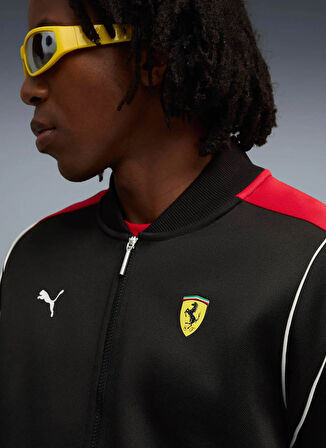 Puma 63276401 Ferrari MT7 Track Jacket P Siyah Regular Fit Düz Erkek Zip Ceket