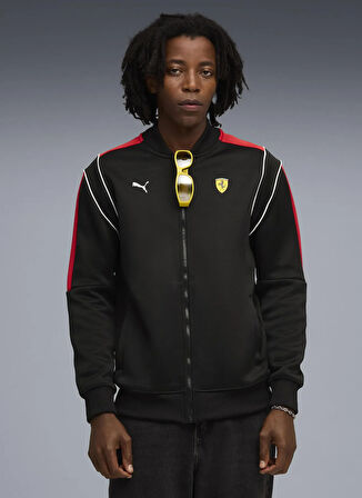 Puma 63276401 Ferrari MT7 Track Jacket P Siyah Regular Fit Düz Erkek Zip Ceket