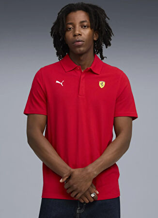 Puma 63278102 Ferrari Sportswear Polo Ro Kırmızı Regular Fit Düz Erkek Polo T-Shirt