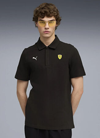 Puma 63278101 Ferrari Sportswear Polo PU Siyah Regular Fit Düz Erkek Polo T-Shirt