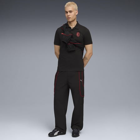 AC Milan FtblEssentials Erkek Siyah Futbol Polo Yaka T-Shirt 78258504