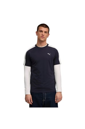 T7 Erkek Lacivert Günlük Stil T-Shirt 62959216