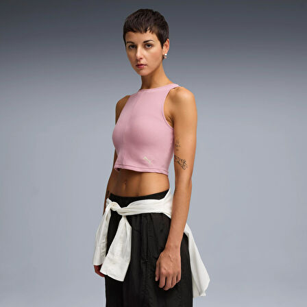 Puma Wardrobe Ess Ribbed Crop Top Kadın Yetişkin T-shirt