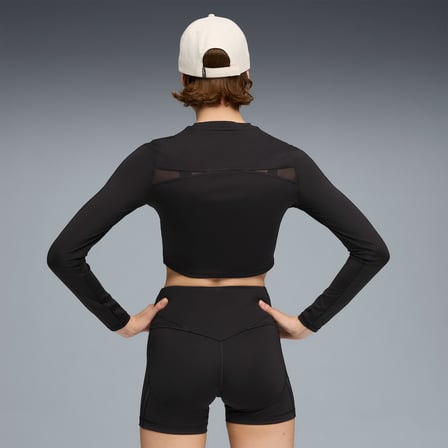 Puma Shape Cropped Ls Kadın Siyah Antrenman T-Shirt