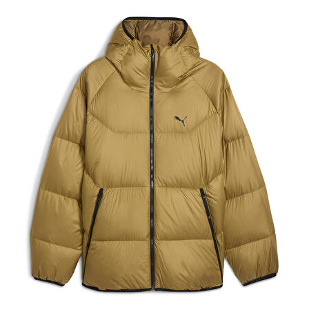 Hooded Down Puffer Erkek Sarı Günlük Stil Mont 68838269