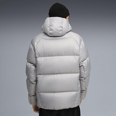 Hooded Down Puffer Erkek Gri Günlük Stil Mont 68838263