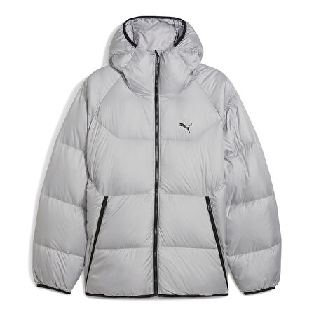 Hooded Down Puffer Erkek Gri Günlük Stil Mont 68838263