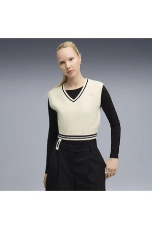 PREMIUM ESS Vest Krem Kadın T-Shirt