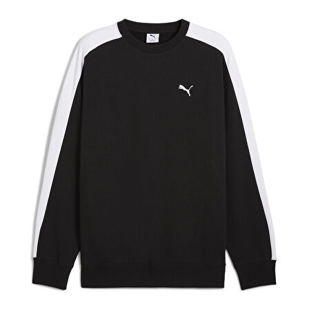 T7 Relaxed Crew Erkek Siyah Günlük Stil Sweatshirt 63343301