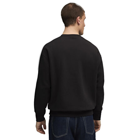 T7 Relaxed Crew Erkek Siyah Günlük Stil Sweatshirt 63343301
