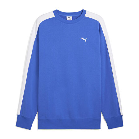 T7 Relaxed Crew Erkek Mavi Günlük Stil Sweatshirt 63343313