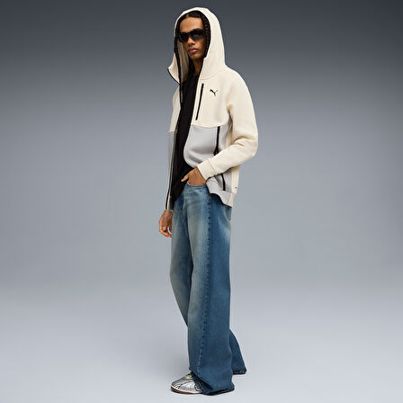 Tech Full-Zip Hoodie Erkek Bej Günlük Stil Sweatshirt 62967491