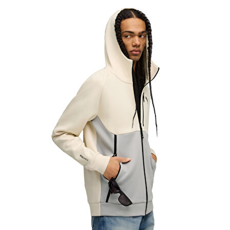 Tech Full-Zip Hoodie Erkek Bej Günlük Stil Sweatshirt 62967491