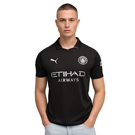 Manchester City 2025/26 Away Erkek Siyah Futbol Forma 78035002