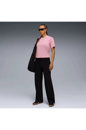 ESS Relaxed V-Neck Tee Pembe Kadın T-Shirt