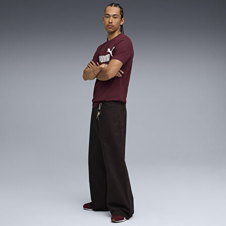 Ess No. 1 Logo Erkek Bordo Günlük Stil T-Shirt 68253396