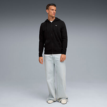 Ess Elevated Fz Hoodie Erkek Siyah Günlük Stil Sweatshirt 68825601