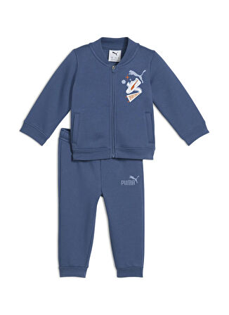 Puma Düz Lacivert Bebek Eşofman Takımı 68973280B-MINICATS Full-Zip S