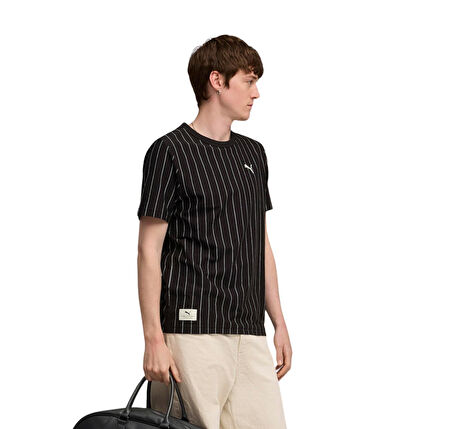 688220-01 Puma Class Striped Tee Erkek T-Shirt