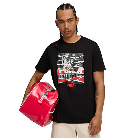 Graphic Tee Erkek Siyah Günlük Stil T-Shirt 68804101