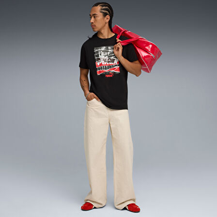 Graphic Tee Erkek Siyah Günlük Stil T-Shirt 68804101