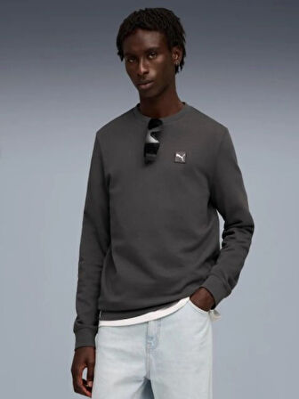 Puma Ess Elevated Crew 68472744 Erkek Sweatshirt - Puma - Ess Elevated - Antrasit - ST01899-Antrasit-L