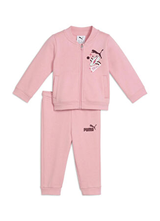 Puma Düz Pembe Bebek Eşofman Takımı 68973227B-MINICATS Full-Zip S