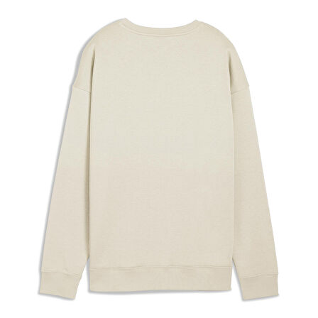 Ess Small Logo Relaxed Crew Kadın Bej Günlük Stil Sweatshirt 63326887