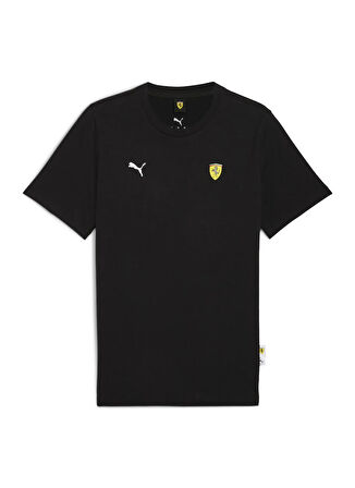 Puma 63278901 Ferrari Sportswear Car Gra Siyah Yuvarlak Yaka Regular Fit Düz Erkek T-Shirt