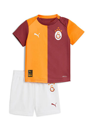 Puma Lastikli Bel Standart Turuncu - Kırmızı Bebek Şort Takım 77983401-GSK Home Babykit w/o Socks