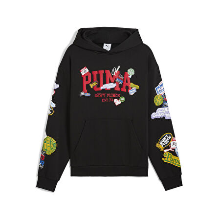Puma Sticker Pack Pullover Hoodie Erkek Yetişkin Sweatshirt